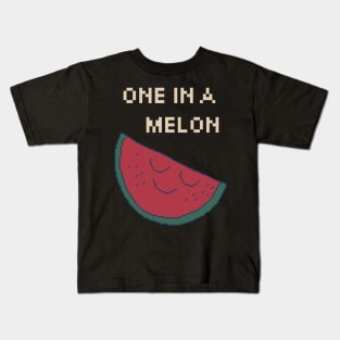 One In A Melon. 8Bit Pixel Art. One in a million. Kids T-Shirt